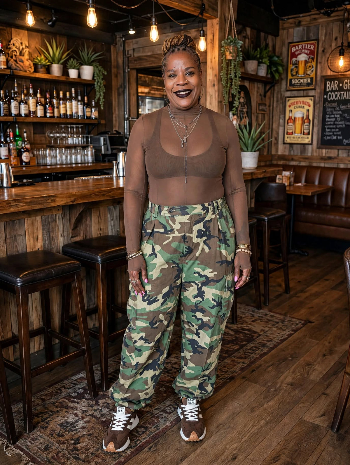 Camouflage Cargo Pants with Pockets