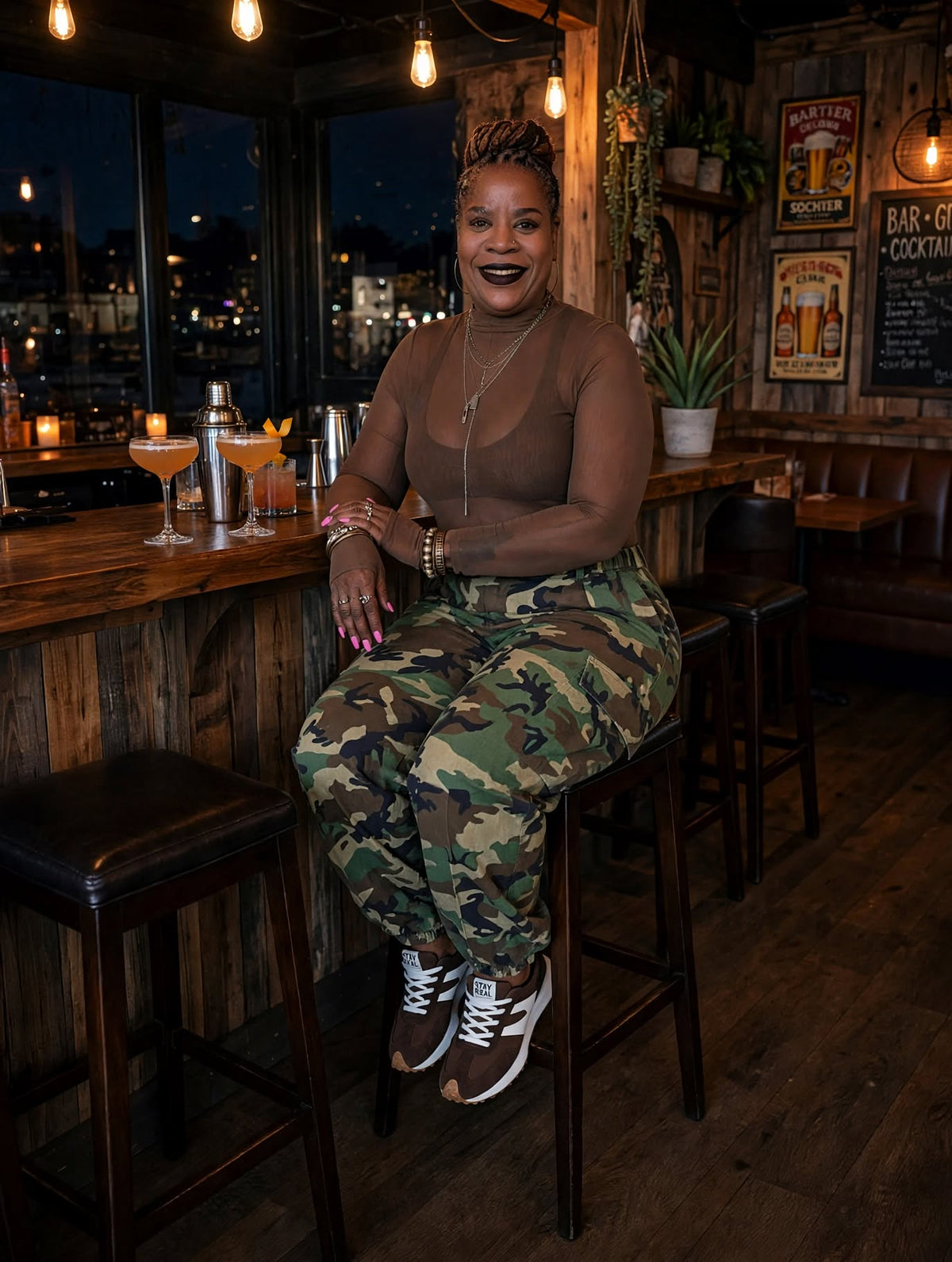 Camouflage Cargo Pants with Pockets
